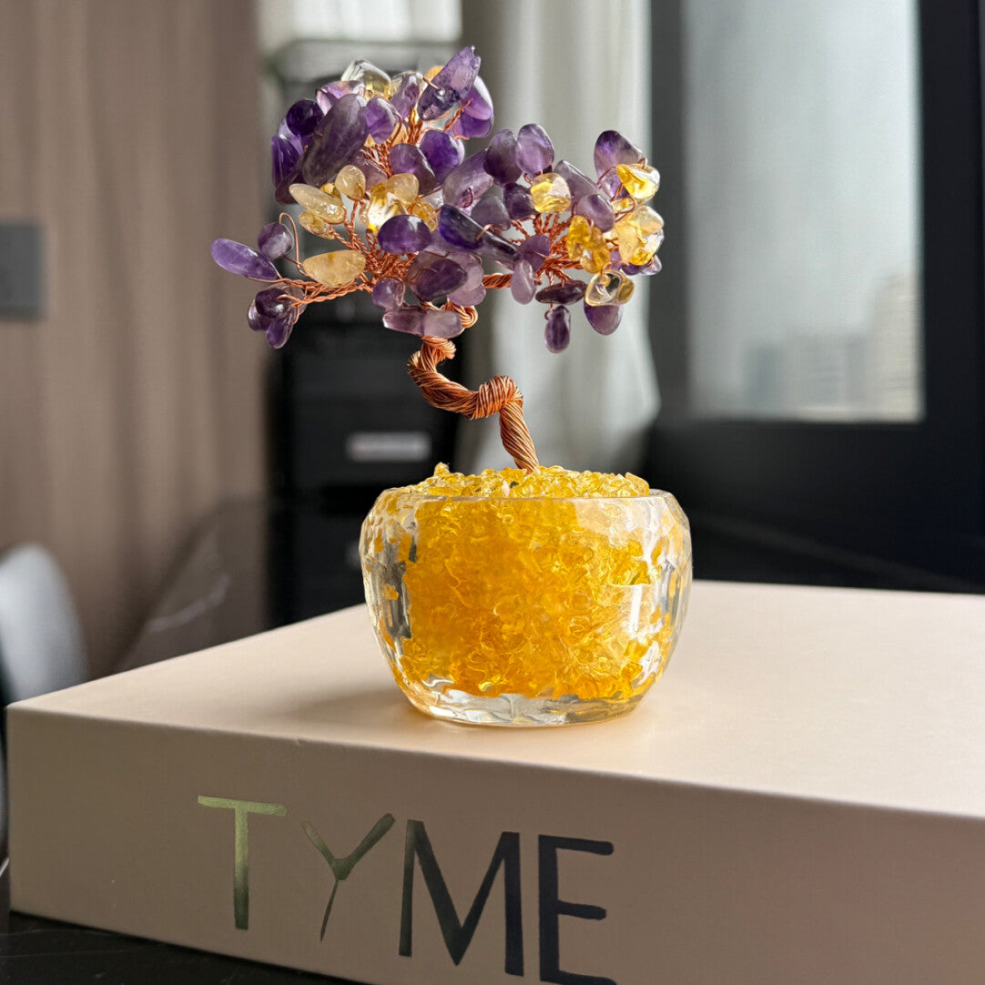 Yellow Crystal Fortune Tree: Blending Natural Energy with Modern Aesthetics