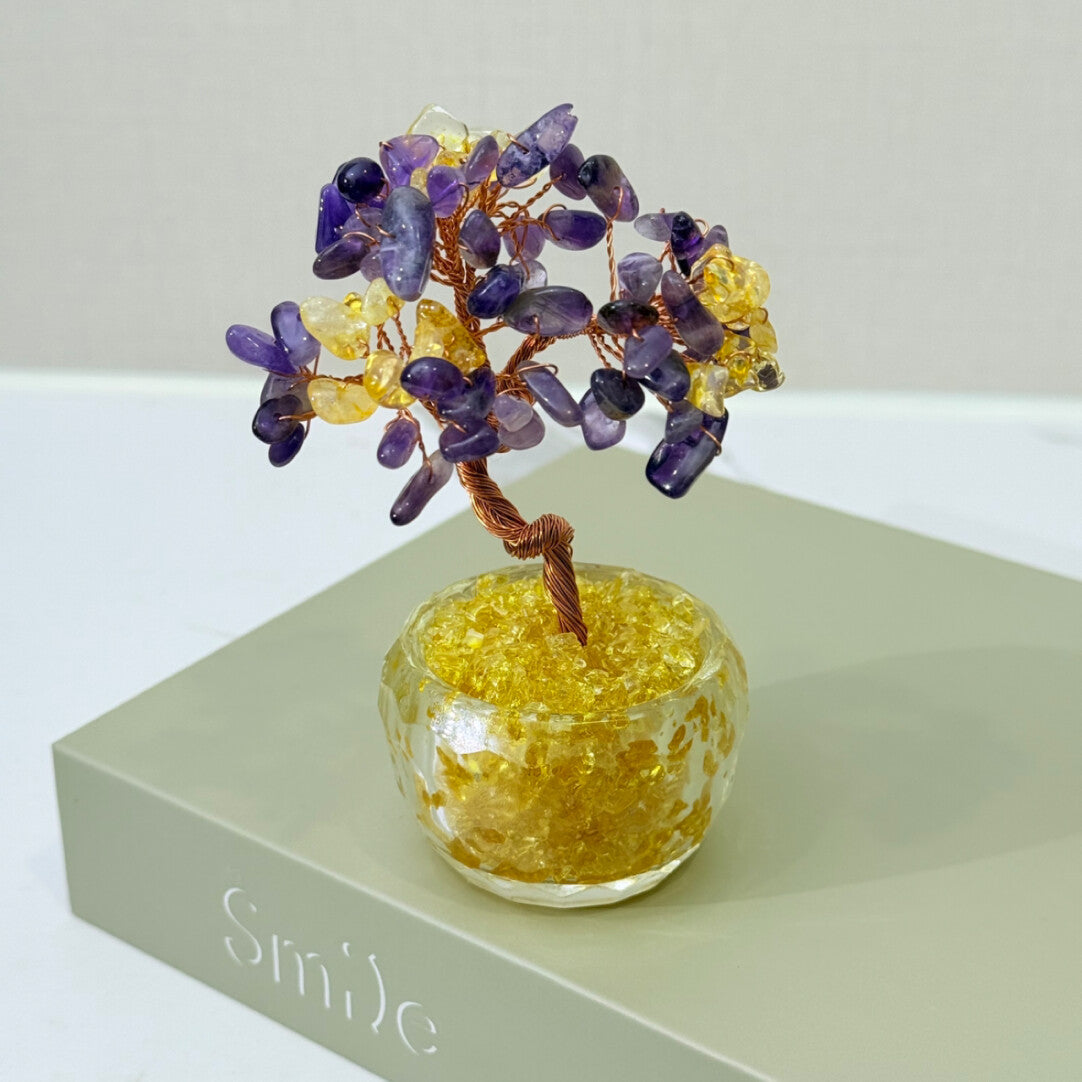 Yellow Crystal Fortune Tree: Blending Natural Energy with Modern Aesthetics