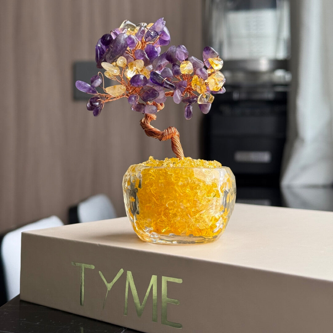 Yellow Crystal Fortune Tree: Blending Natural Energy with Modern Aesthetics
