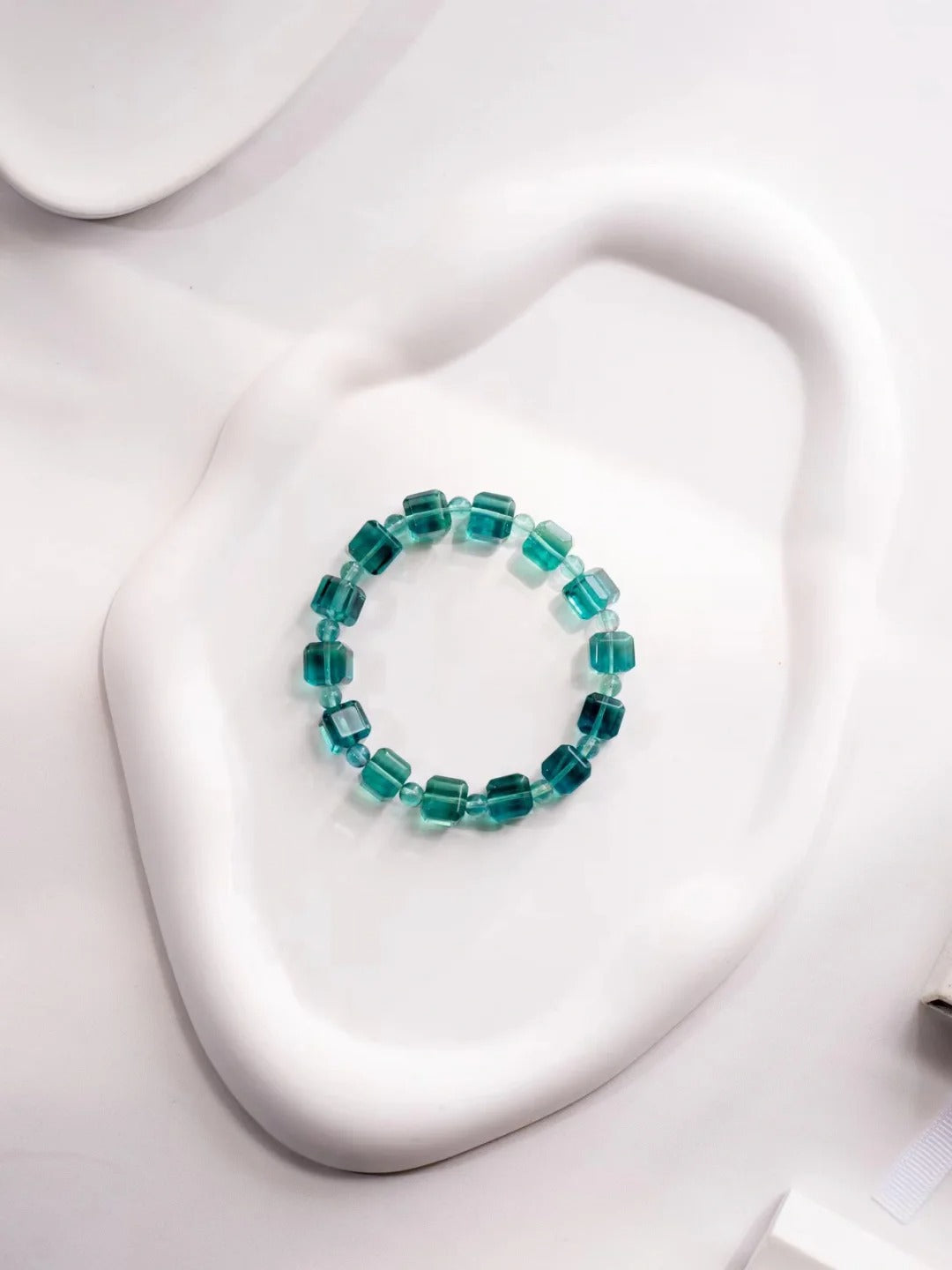 Green fluorite sugar bracelet