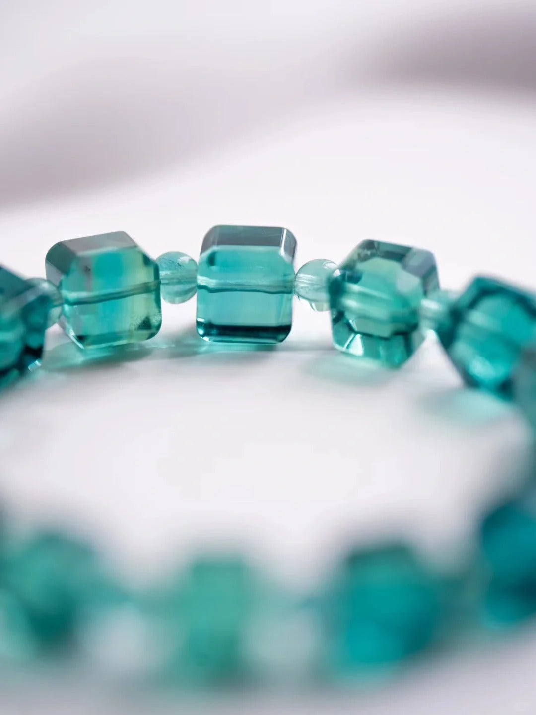 Green fluorite sugar bracelet
