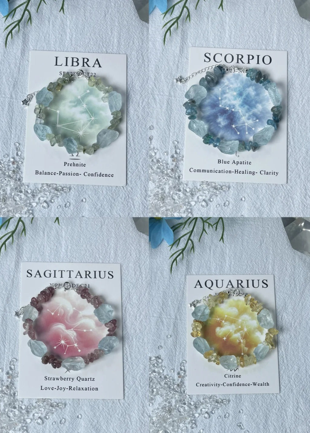 Unlock Your Cosmic Energy: 12 Zodiac Crystal Bracelets Collection