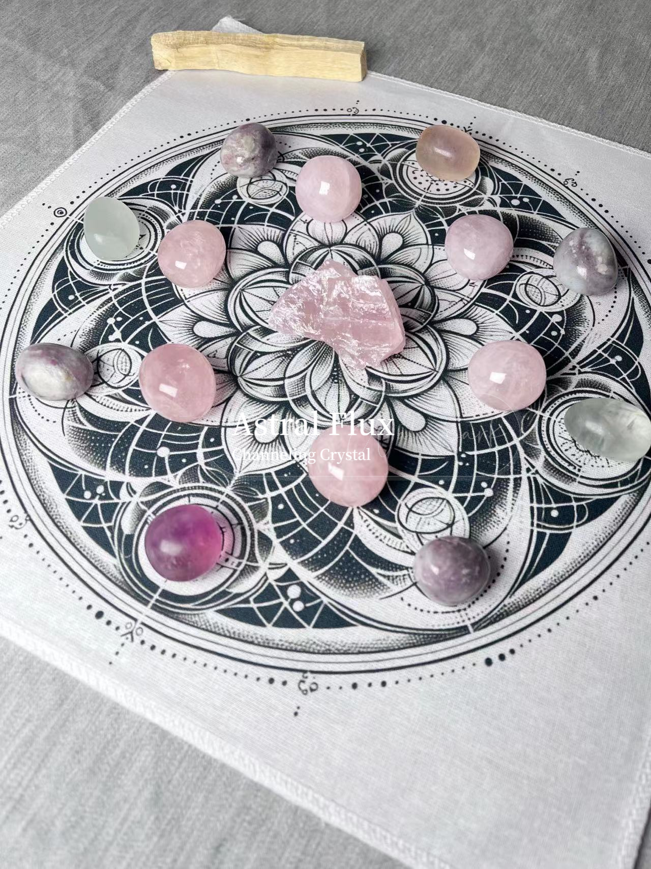 Healing Light: Crystal Magic Array - Natural Pink Tourmaline and Pink Crystal