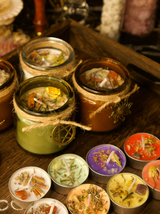 Plant handmade herbs, aromatherapy magic, crystal essential oils, candles