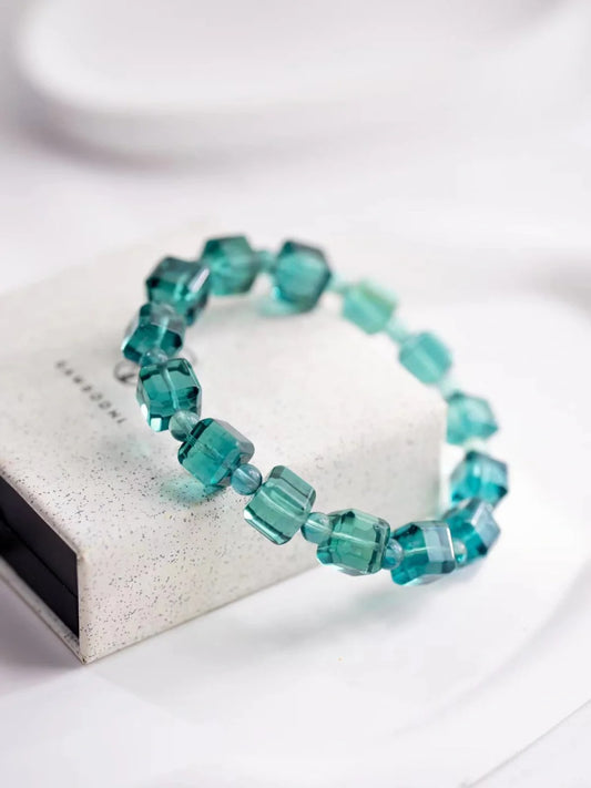 Green fluorite sugar bracelet