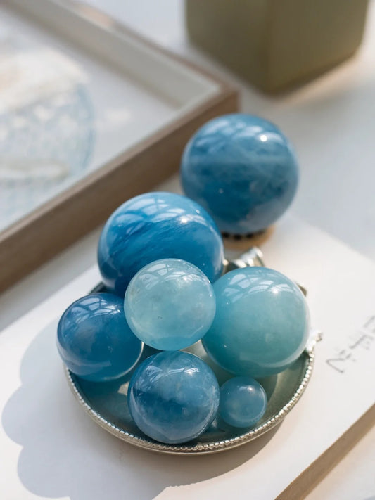 Natural Aquamarine energy ball