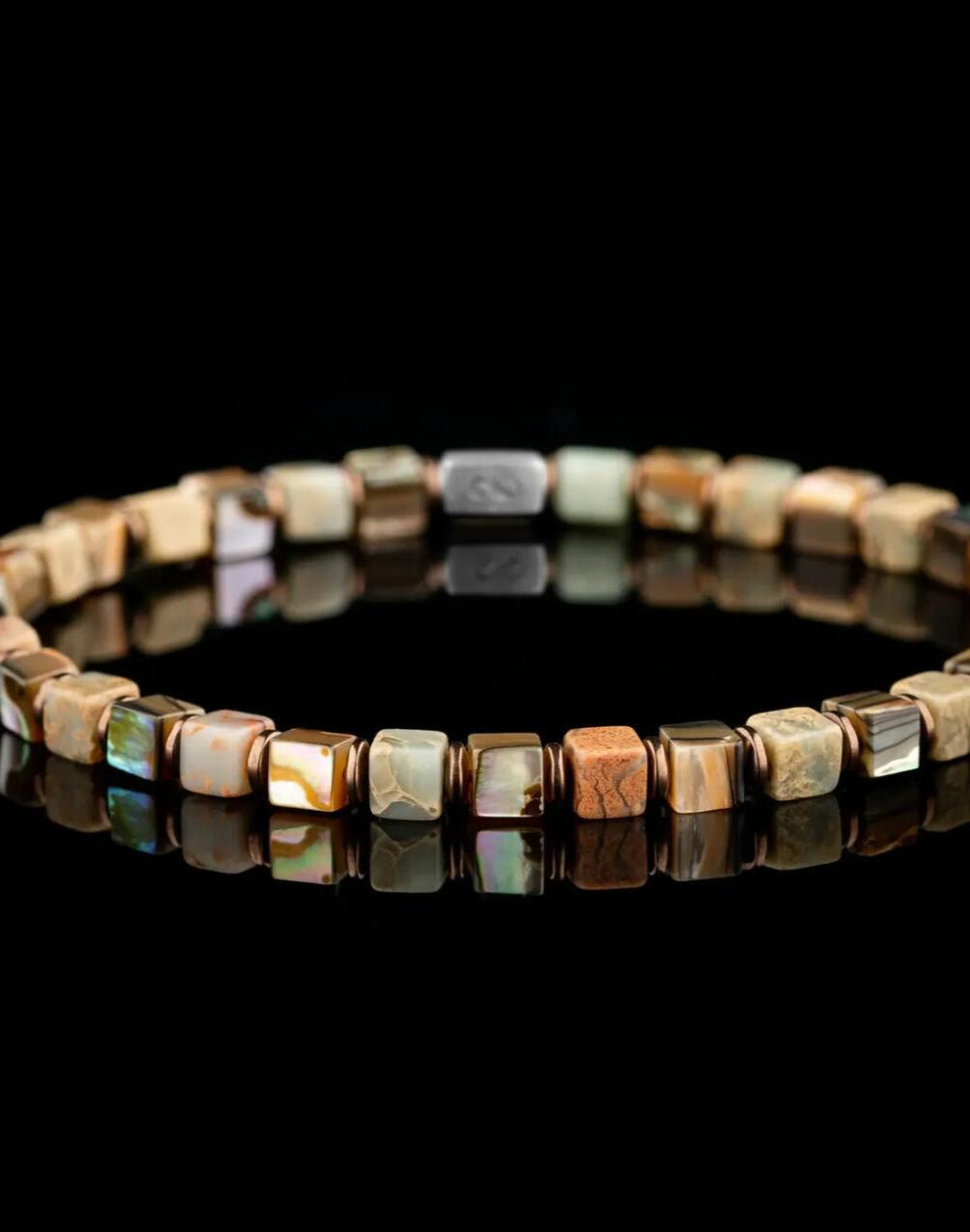 Natural Abalone, Imperial Gemstone & Hematite Energy Bracelet